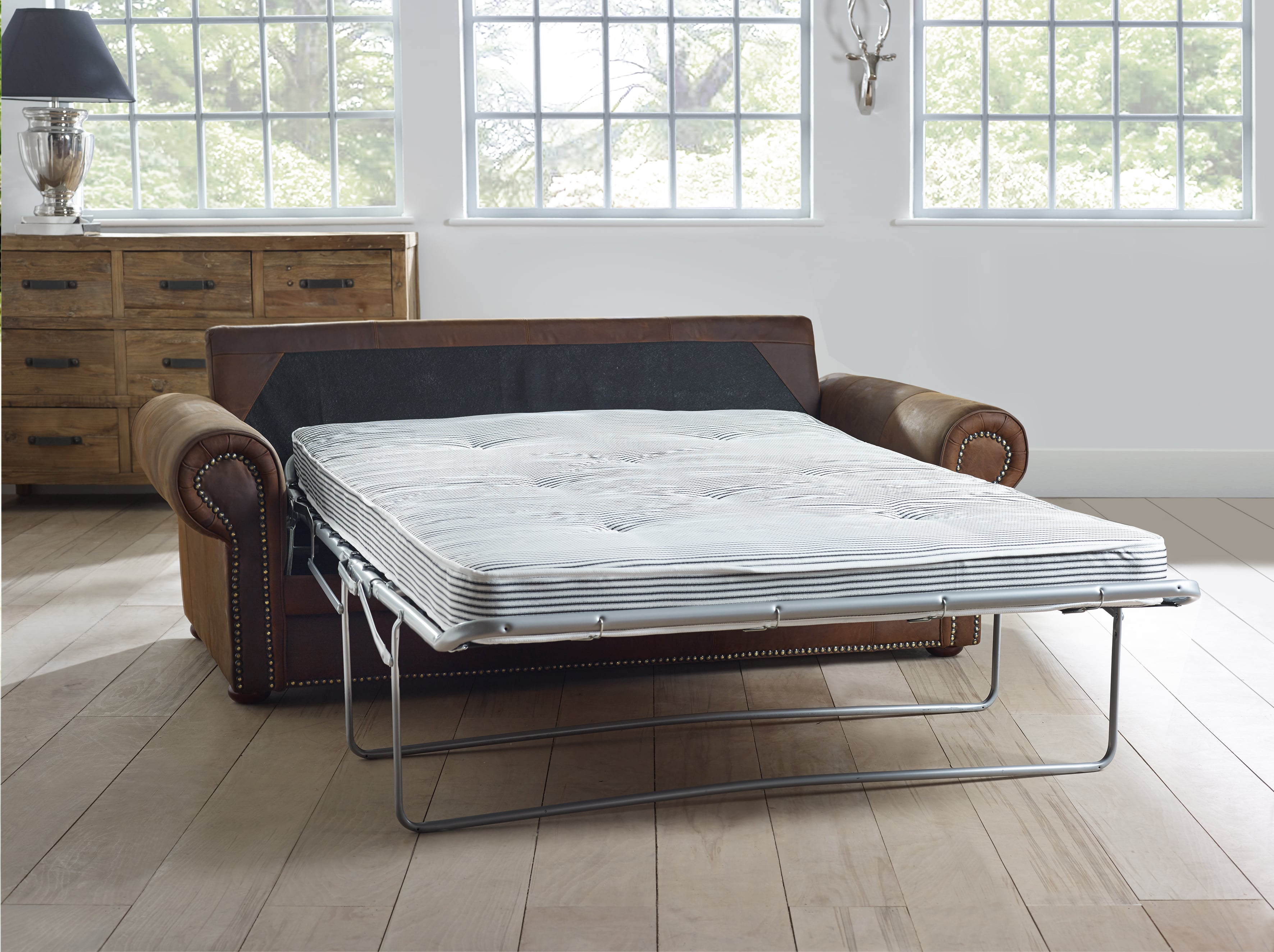 Portland Leather Sofa Bed The English Interior Company